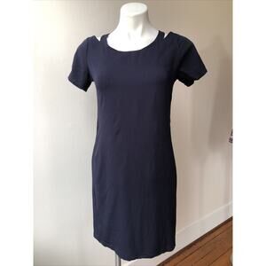 PEPPERCORN Navy Short Sleeve Cut Out Sheath Above the Knee Dress Size Small